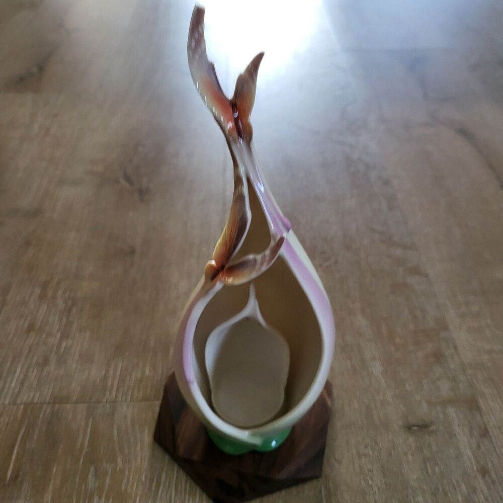 Franz Collection Porcelain 9.5”Papillon Butterfly Tealight Votive  Candle Holder